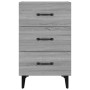 Mesita de noche madera de ingeniería gris Sonoma 40x40x66 cm