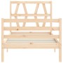 Bed frame with solid wood headboard 90x200 cm by vidaXL, Beds and slatted bases - Ref: Foro24-3194361, Price: 90,85 €, Discou...