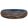 Lavabo sobre encimera ovalado cerámica marrón y azul 59x40x15cm
