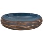 Lavabo sobre encimera ovalado cerámica marrón y azul 59x40x15cm