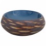 Lavabo sobre encimera ovalado cerámica marrón y azul 59x40x15cm