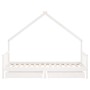Estructura cama infantil y cajones madera pino blanco 90x190 cm