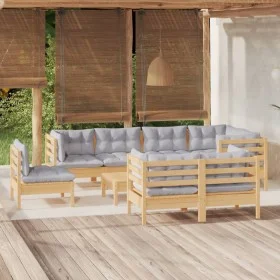 Garden furniture set 9 pieces and cushions solid pine wood by vidaXL, Garden sets - Ref: Foro24-3096519, Price: 658,52 €, Dis...