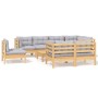 Gartenmöbel-Set 9-teilig und Kissen aus massivem Kiefernholz von vidaXL, Gartensets - Ref: Foro24-3096519, Preis: 677,26 €, R...