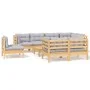 Juego de muebles de jardín 9 pzas y cojines madera maciza pino de vidaXL, Conjuntos de jardín - Ref: Foro24-3096519, Precio: ...