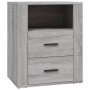 Mesita de noche madera contrachapada gris Sonoma 50x36x60 cm