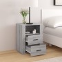 Mesita de noche madera contrachapada gris Sonoma 50x36x60 cm