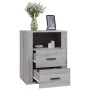 Mesita de noche madera contrachapada gris Sonoma 50x36x60 cm