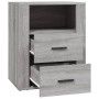 Mesita de noche madera contrachapada gris Sonoma 50x36x60 cm