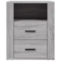 Mesita de noche madera contrachapada gris Sonoma 50x36x60 cm