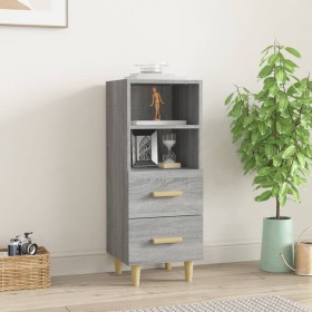 Aparador de madera contrachapada gris Sonoma 34,5x34x90 cm