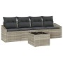 Conjunto de sofá de jardín 5 pcs Gris Claro 55 x 55 x 37 cm