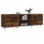 Mueble de TV madera de ingeniería roble ahumado 150x30x50 cm