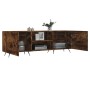 Mueble de TV madera de ingeniería roble ahumado 150x30x50 cm
