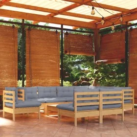Garden furniture set 10 pieces and cushions solid pine wood by vidaXL, Garden sets - Ref: Foro24-3096748, Price: 790,12 €, Di...