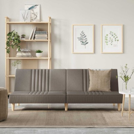 Sofá cama de tela gris taupe