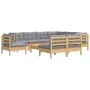 Juego de muebles de jardín 10 pzas y cojines madera maciza pino de vidaXL, Conjuntos de jardín - Ref: Foro24-3096748, Precio:...