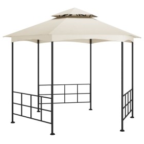 Cenador con paredes laterales crema 3,1x2,7 m