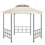 Cenador con paredes laterales crema 3,1x2,7 m