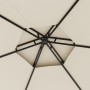 Cenador con paredes laterales crema 3,1x2,7 m