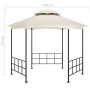 Cenador con paredes laterales crema 3,1x2,7 m