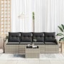 Conjunto de sofá de jardín 5 pcs Gris Claro 55 x 55 x 37 cm