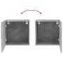 Mueble TV de pared madera ingeniería gris hormigón 40,5x30x40cm