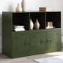 Aparador de acero verde oliva 99x39x73 cm