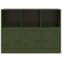 Aparador de acero verde oliva 99x39x73 cm