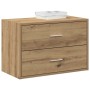 Armario con 2 cajones roble artesanal 60x31x40 cm