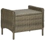 Set de comedor jardín 9 piezas cojines ratán sintético marrón