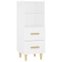 Aparador de madera contrachapada blanco 34,5x34x90 cm