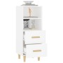 Aparador de madera contrachapada blanco 34,5x34x90 cm