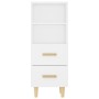 Aparador de madera contrachapada blanco 34,5x34x90 cm