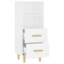 Aparador de madera contrachapada blanco 34,5x34x90 cm
