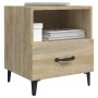 Mesita de noche madera contrachapada color roble Sonoma