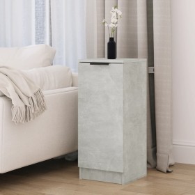 Aparador de madera contrachapada gris hormigón 30x30x70 cm