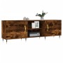 Mueble de TV madera de ingeniería roble ahumado 150x30x50 cm
