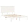 Weißer Massivholzbettrahmen mit Kopfteil 120x200 cm von vidaXL, Betten und Lattenroste - Ref: Foro24-3193657, Preis: 152,00 €...