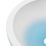 Lavabo sobre encimera redondo cerámica blanco y azul Φ41x14 cm