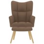 Sillón de relax con taburete tela marrón