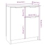 Aparadores 2 uds madera contrachapada gris Sonoma 60x30x70 cm