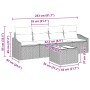 Conjunto de sofá de jardín 5 pcs Gris Claro 55 x 55 x 37 cm