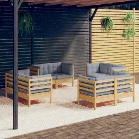 Gartenmöbel-Set 8-teilig und Kissen aus Kiefernholz von vidaXL, Gartensets - Ref: Foro24-3096057, Preis: 617,78 €, Rabatt: %