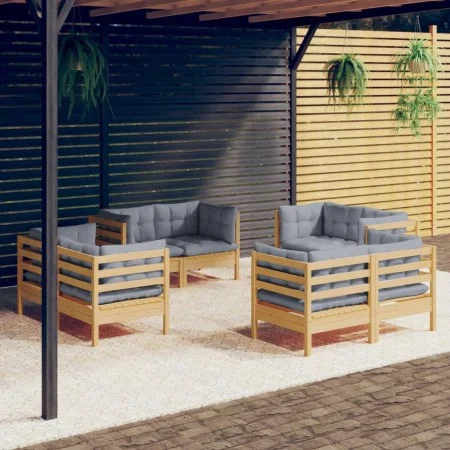 Juego de muebles de jardín 8 pzas y cojines madera de pino de vidaXL, Conjuntos de jardín - Ref: Foro24-3096057, Precio: 617,...