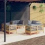 Juego de muebles de jardín 8 pzas y cojines madera de pino de vidaXL, Conjuntos de jardín - Ref: Foro24-3096057, Precio: 617,...