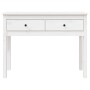 Mesa consola de madera maciza de pino blanco 100x35x75 cm