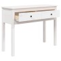 Mesa consola de madera maciza de pino blanco 100x35x75 cm
