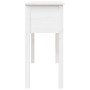Mesa consola de madera maciza de pino blanco 100x35x75 cm