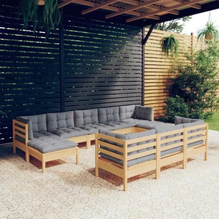 Juego de muebles de jardín 10 pzas y cojines madera maciza pino von vidaXL, Gartensets - Ref: Foro24-3097138, Preis: 715,74 €...